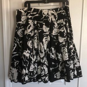 Black and white floral skirt